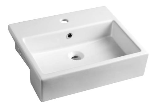 Umywalka ceramiczna wpuszczana w blat 50 x 42 cm biały PURITY 10PL52050 ISVEA