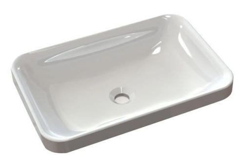 Umywalka kompozytowa wpuszczana w blat 55 x 37 cm biały ASTORIA 55033 Sapho