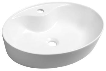 Umywalka ceramiczna nablatowa 58 x 41,5 cm biały MARIANA AR483 Sapho