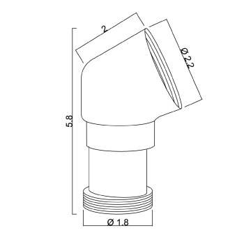 Złączka do węża prysznicowego nawannowego 1/2', mosiądz/chrom AR067 Sapho rysunek