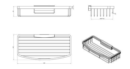 Półka koszyczek pod prysznic SMART 72260 Sapho  rysunek