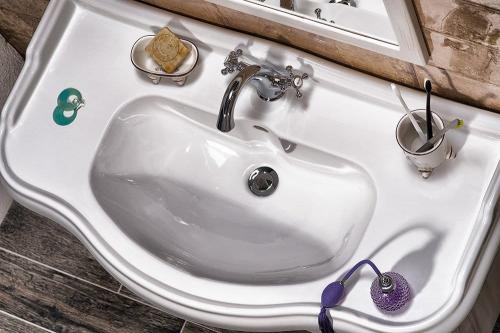 Umywalka ceramiczna 100 x 54,5 cm biały RETRO 105001 Kerasan z góry