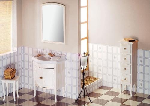 Lustro 65x91cm, rama postarzana biała Retro 1685 Sapho