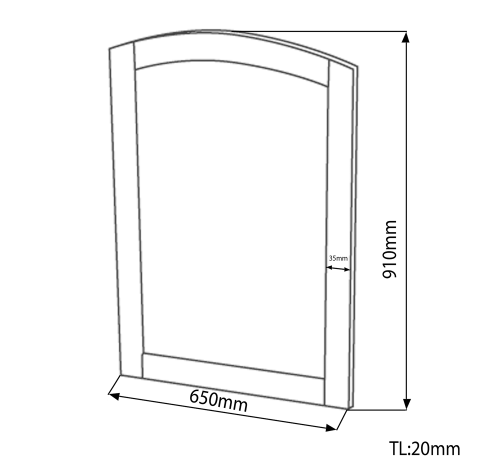 Lustro 65x91cm, rama buk Retro 735241 Sapho