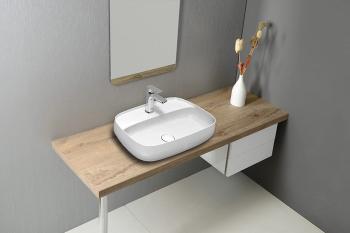 Umywalka nablatowa 60 x 45 cm z korkiem ceramicznym AVENTIN VN061 Sapho wizualizacja