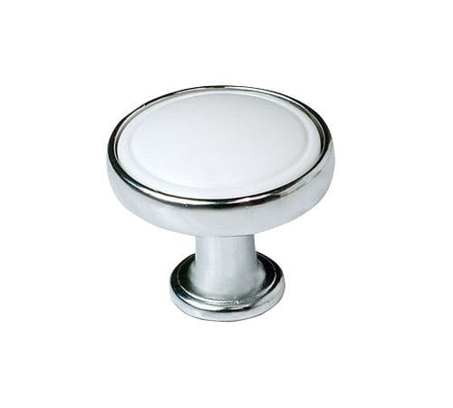 Uchwyt do mebli 30mm, chrom/biały 12310 Sapho