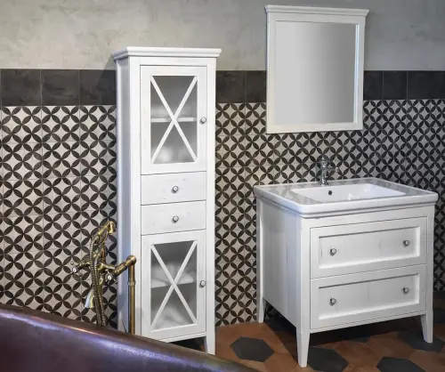 Szafka 49x170x39 cm, biały postarzany, lewa Cross CR214 Sapho