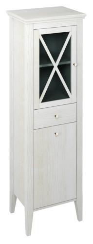 Szafka z koszem na bieliznę 49x170x39 cm, biały postarzany, lewa Cross CR216 Sapho