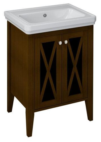 Szafka umywalkowa z litego drewna 55x81x43 cm, mahoń Cross CR060 Sapho