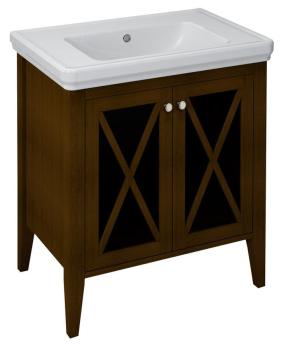 Szafka umywalkowa z litego drewna 70x81x47 cm, mahoń Cross CR075 Sapho