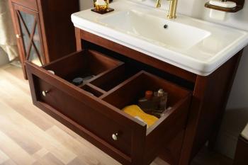 Szafka umywalkowa z litego drewna 85x81x47 cm, mahoń Cross CR091 Sapho rys.1