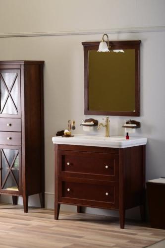 Szafka umywalkowa z litego drewna 85x81x47 cm, mahoń Cross CR091 Sapho