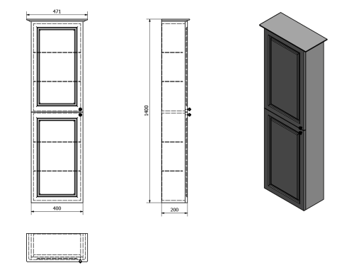 Szafka wysoka 40x140x20cm biały półpołysk lewa Violeta VI170-3131 Sapho