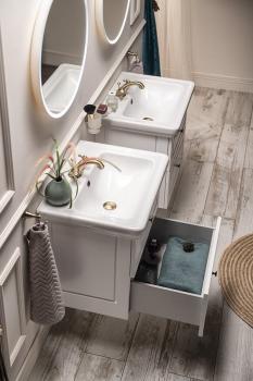 Szafka umywalkowa 68,5 x 52 x 46,5 cm biały półpołysk Violeta VI075-3131 Sapho wizualizacja