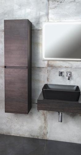 Szafka wysoka 35 x 140 x 30 cm lewa dąb czarny Morian MR189 Sapho wizualizacja