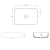 Umywalka ceramiczna nablatowa 50 x 36 cm czarny mat INFINITY RECTANGLE 10NF65050-2N Isvea rysunek