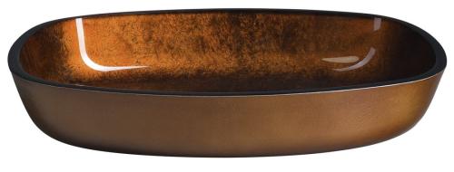 Umywalka szklana nablatowa 54 x 40 cm miedź Kvaore TY223 Sapho z boku
