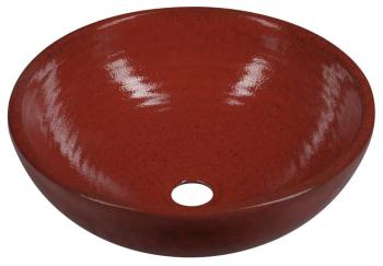 Umywalka ceramiczna nablatowa, okrągła 42,5 x 14 cm, purpurowo czerwony ATTILA DK003 Sapho
