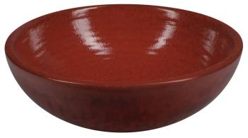Umywalka ceramiczna nablatowa, okrągła 42,5 x 14 cm, purpurowo czerwony ATTILA DK003 Sapho  z boku