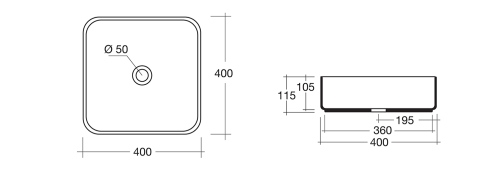 Umywalka nablatowa ceramiczna 65 x 40 cm biały BLADE WH050 Sapho