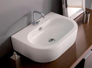 Umywalka nablatowa ceramiczna 60 x 42 cm biały FLO 314201 Kerasan wizualizacja