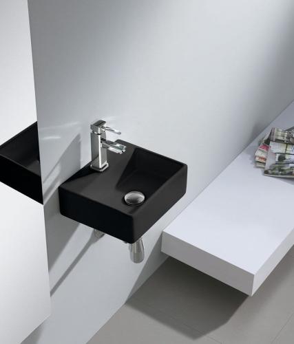 Umywalka ceramiczna 33,5 x 11,5 cm czarny mat GIULIA BH7002B Sapho wizualizacja