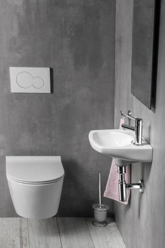 Umywalka ceramiczna mała 35 x 28 cm biały 91351 Aqualine aranżacja