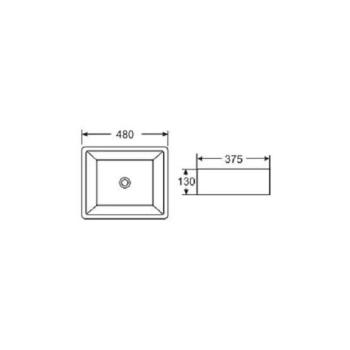 Umywalka nablatowa ceramiczna 49 x 38 cm biały K720 Sanotechnik rysunek