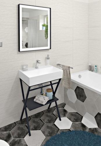Umywalka nablatowa ceramiczna 60 x 42 cm biały SISTEMA 10SF50060 Isvea
