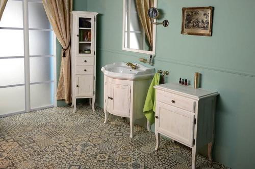 Umywalka ceramiczna 69 x 52 cm biały RETRO 104601 Kerasan wizualizacja