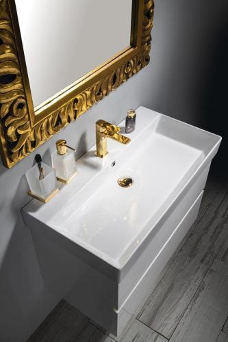 Umywalka ceramiczna meblowa 85 x 46 cm biały KARE 17085 Sapho aranżacja