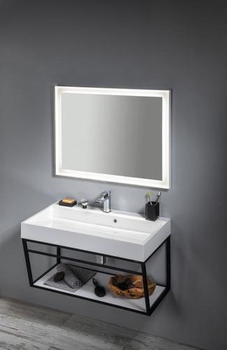 Umywalka kompozytowa meblowa 90 x 46 cm biały AMUR 55032 Sapho wizualizacja