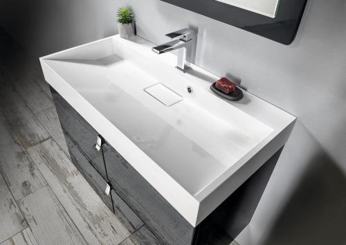 Umywalka kompozytowa meblowa 90 x 46 cm biały AMUR 55032 Sapho aranżacja