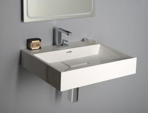 Umywalka kompozytowa nablatowa 60 x 45 cm biały Amur 55030 Sapho wisząca