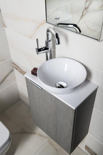 Umywalka ceramiczna nablatowa 28 x 11 cm biały Aster AR499 Sapho wizualizacja