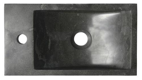 Umywalka kamienna mała 40 x 10 x 22 cm antracyt lewa BLOK 2401-38 Sapho od góry