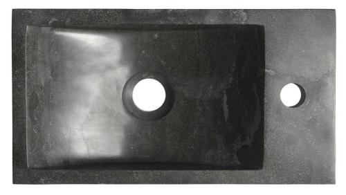 Umywalka kamienna mała 40 x 10 x 22 cm antracyt prawa BLOK 2401-28 Sapho z góry