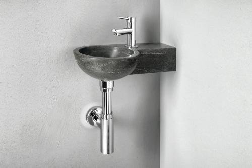 Umywalka kamienna mała 40 x 10 x 23 cm antracyt BLOK 2401-32 Sapho wisząca