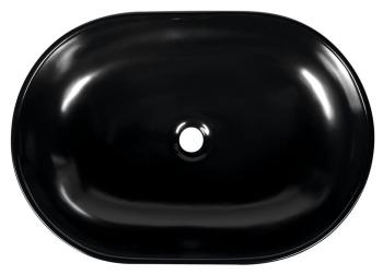 Umywalka ceramiczna nablatowa 60,5 x 42 x 14 cm czarny mat CALEO CA590B Sapho od góry