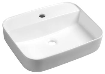 Umywalka ceramiczna nablatowa 50 x 13,5 x 40 cm biały GARDA AR452 Sapho