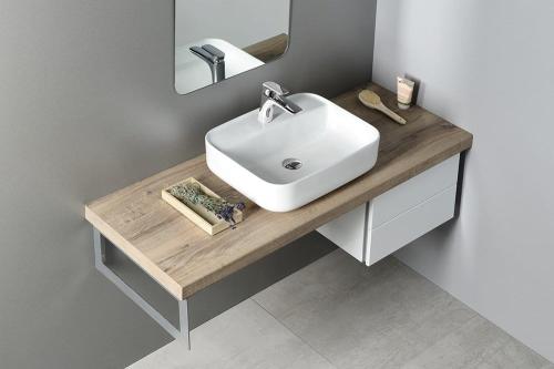 Umywalka ceramiczna nablatowa 50 x 13,5 x 40 cm biały GARDA AR452 Sapho wizualizacja