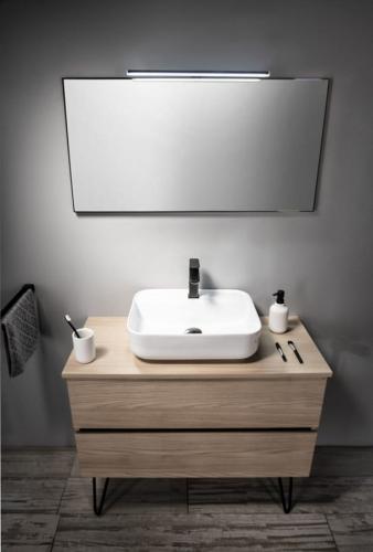 Umywalka ceramiczna nablatowa 50 x 13,5 x 40 cm biały GARDA AR452 Sapho z góry
