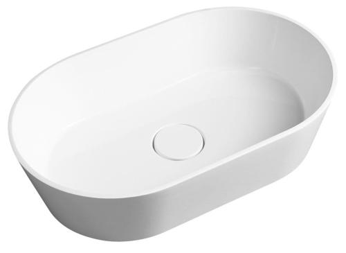 Umywalka kompozytowa nablatowa 60 x 38 cm biały GERANO GN600 Sapho