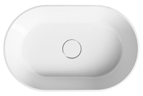 Umywalka kompozytowa nablatowa 60 x 38 cm biały GERANO GN600 Sapho z góry