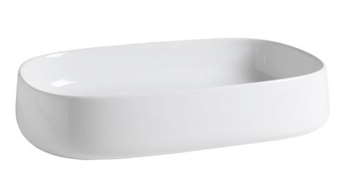 Umywalka ceramiczna nablatowa 60 x 13 x 40 cm biały JUMPER WH070 Sapho front