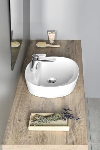 Umywalka ceramiczna nablatowa 40 x 12 cm biały LUGANO AR491 Sapho aranżacja