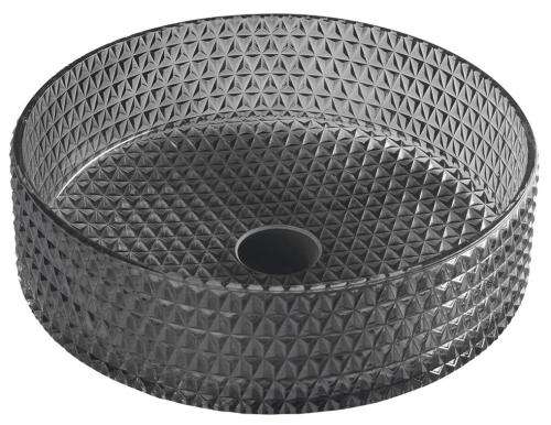 Umywalka nablatowa szklana 39,5 x 12 cm czarny MARAGUA TY214 Sapho