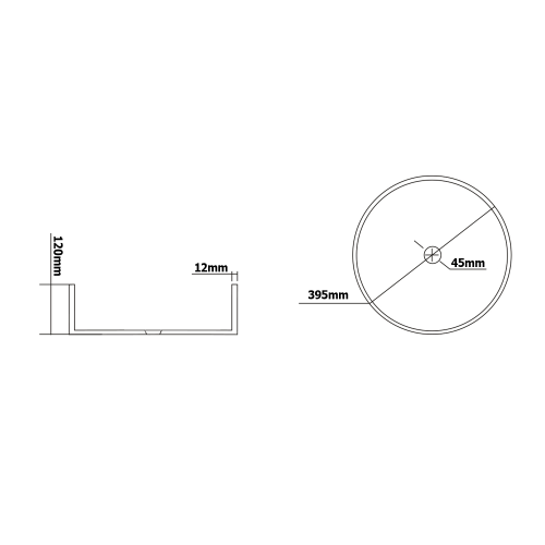 Umywalka nablatowa szklana 39,5 x 12 cm czarny MARAGUA TY214 Sapho rysunek