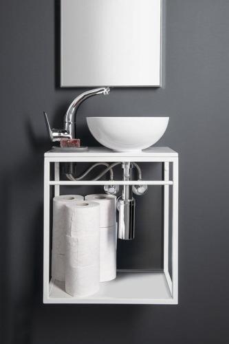 Umywalka kompozytowa nablatowa 26 x 11 cm biały Minor MR260 Sapho wizualizacja