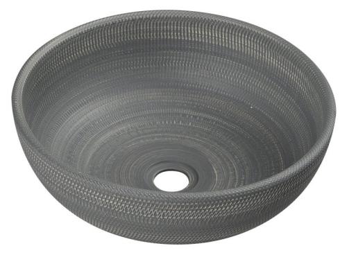 Umywalka ceramiczna nablatowa 41 x 15 cm szary ze wzorem PRIORI PI024 Sapho